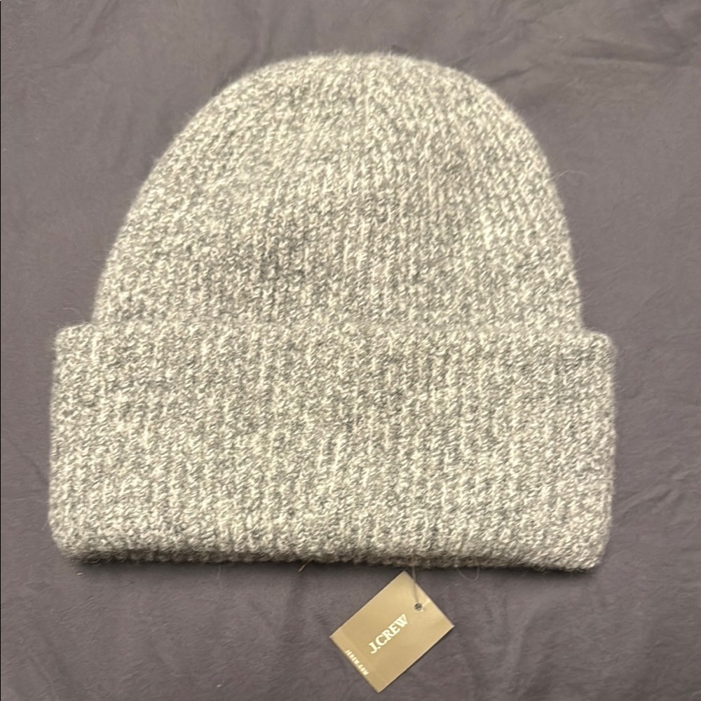 J.Crew Gray Marled Supersoft Yarn Beanie NWT
